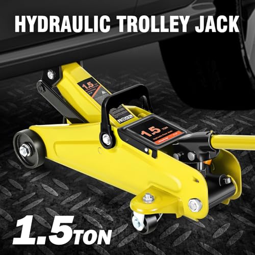 DNA MOTORING Floor Jack 3 Ton (6000 lbs) Capacity, Fast Lift Service Jack Low Profile Steel Heavy Duty Hydraulic Car Jack, Lifting Range 3"-20", Black, TOOLS-00475-BK