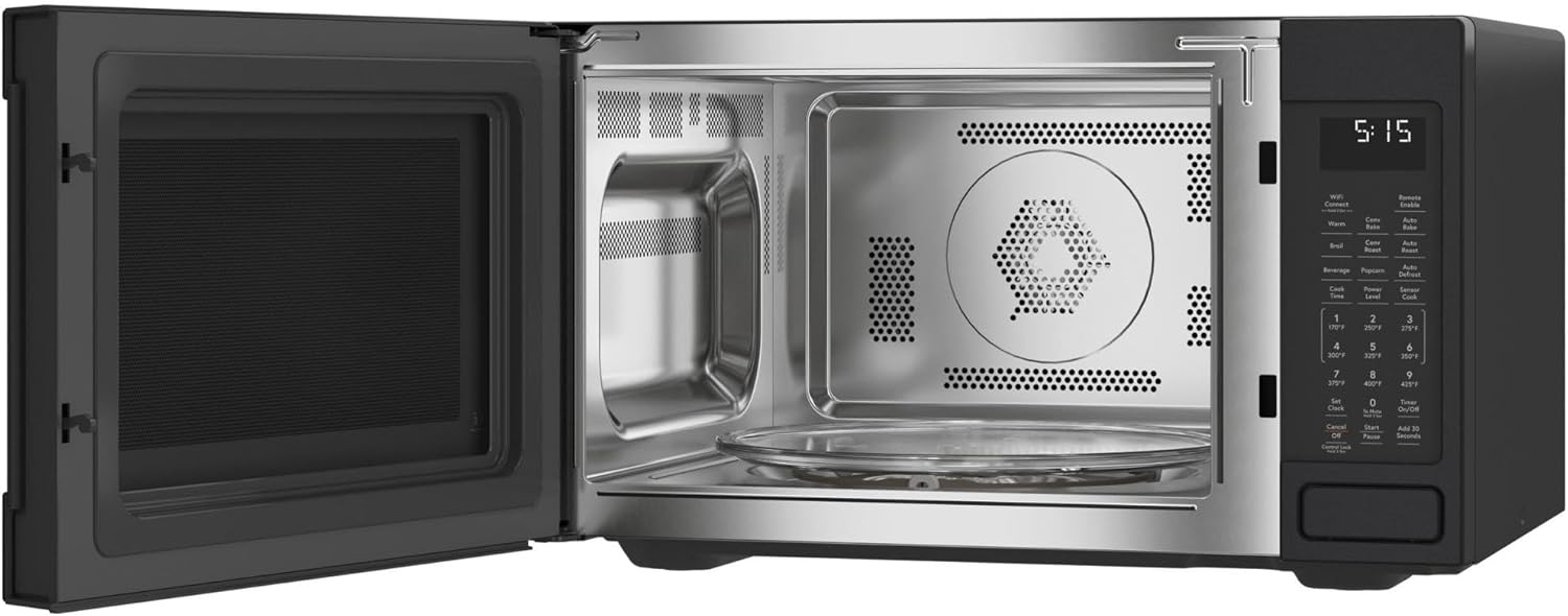 Cafe CEB515P4NWM Matte Collection Countertop Microwave Oven with 1.5 cu. ft. Capacity Convection 1000 Watts 10 Power Levels in Matte White
