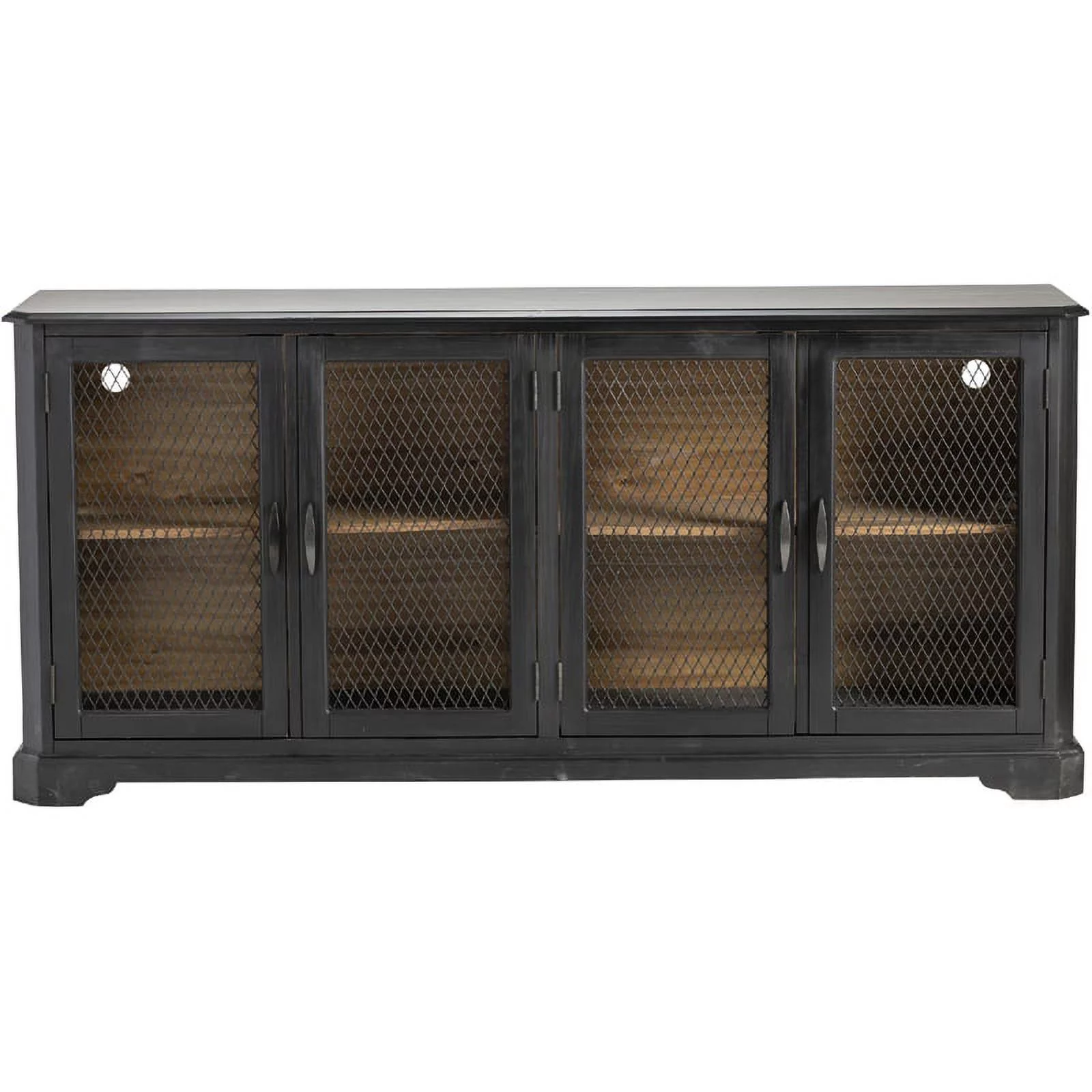 Crestview Collection Livingston Wood 4 Door Sideboard in Black