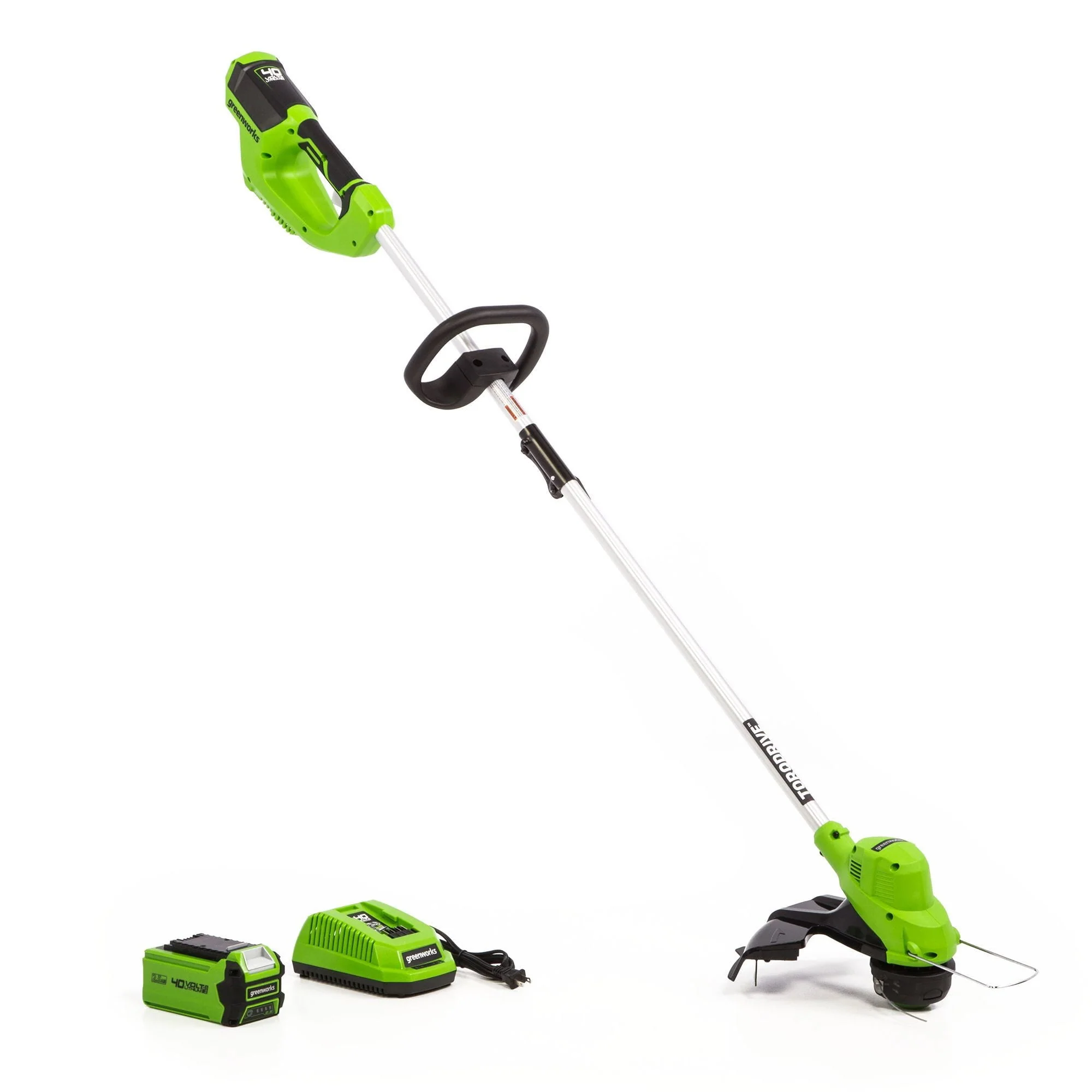 Greenworks 40V 15 Straight Shaft String Trimmer with 2.5 Ah Battery and Charger, 2111802