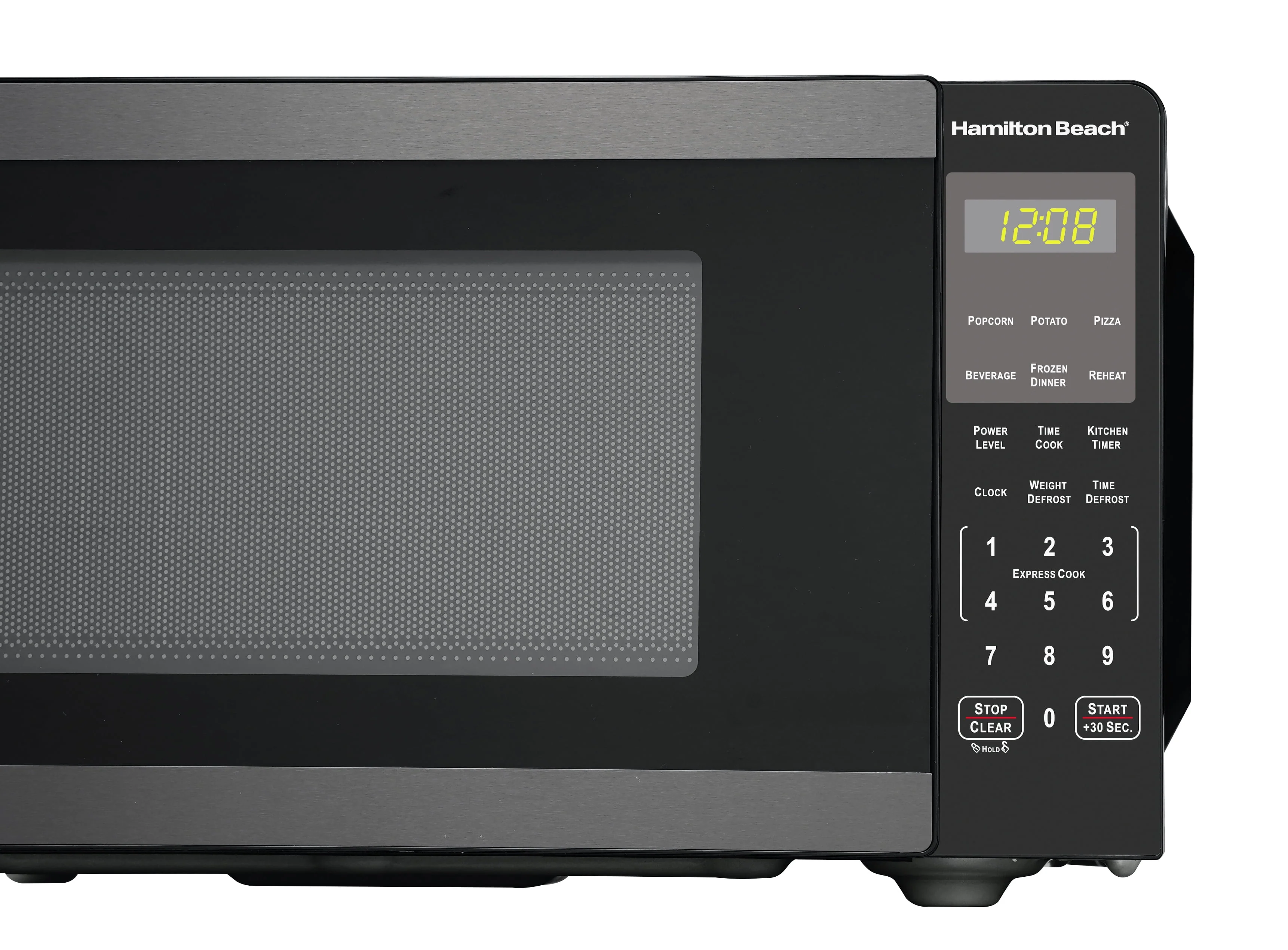 Hamilton Beach 0.9 Cu ft Countertop Microwave Oven, 900 Watts, Stainless Steel, New