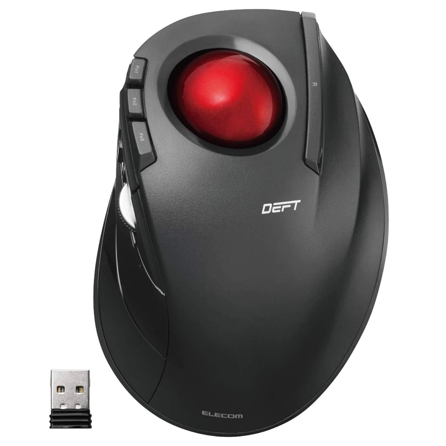 Elecom 2.4Ghz Wireless finger-operated Trackball Mouse Deft Series 8-Button Function with Smooth Tracking, Precision Optical