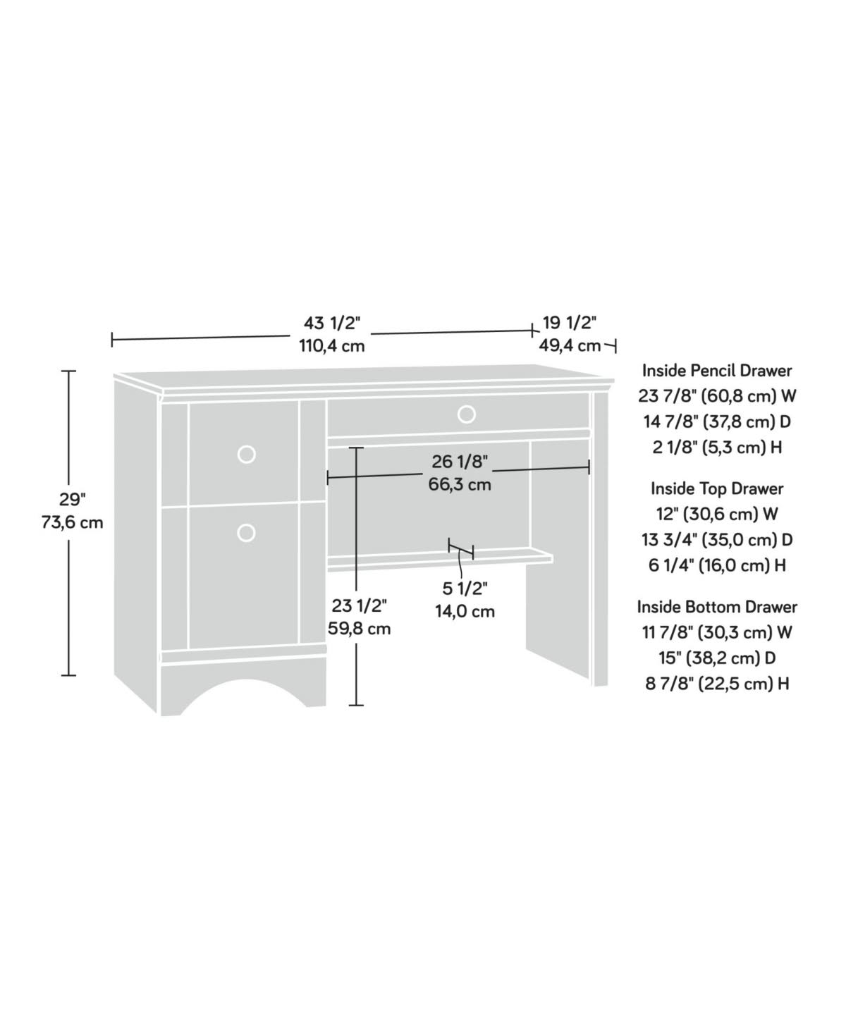 Sauder Harbor View Computer Desk | Salt Oak