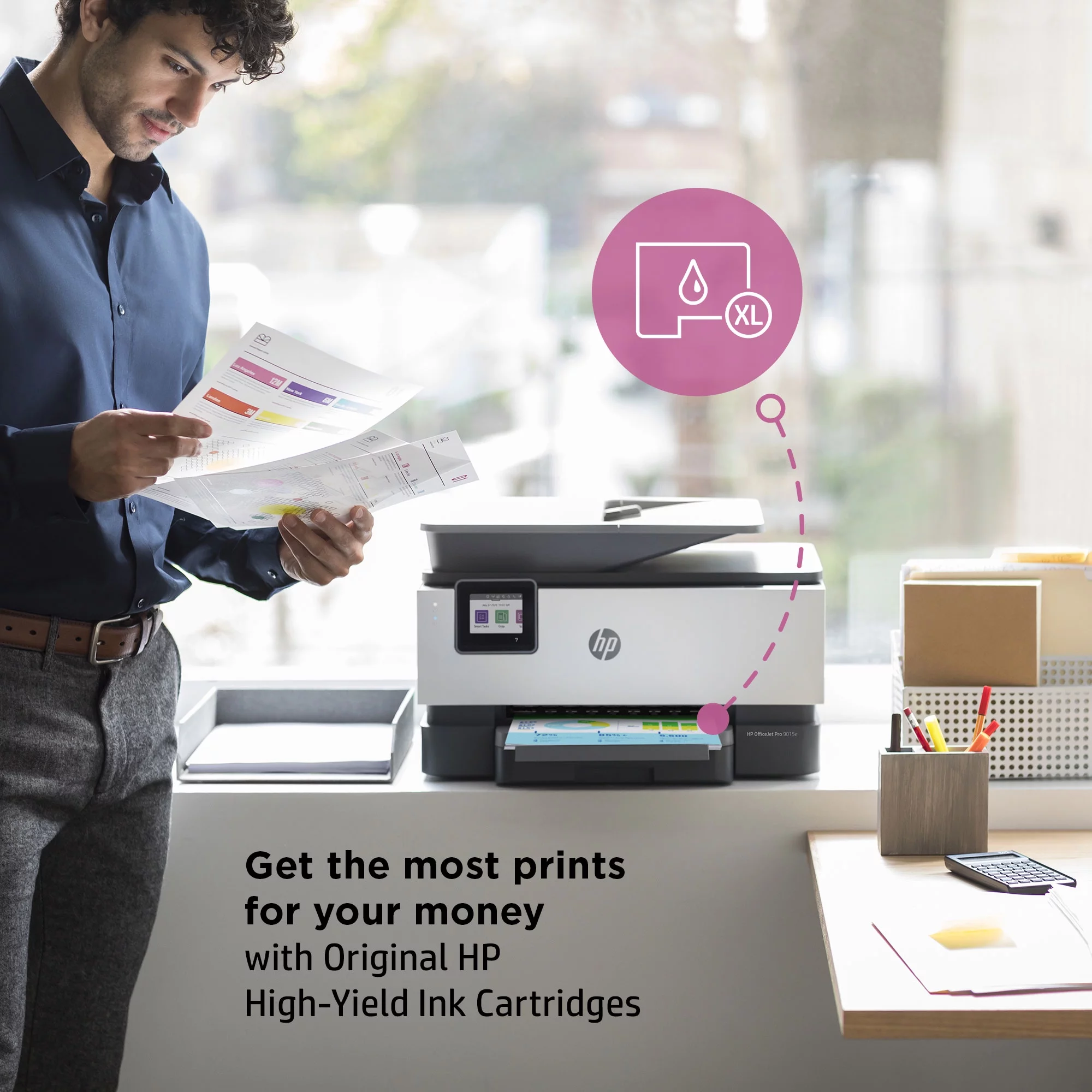 HP OfficeJet 9025e All-in-One Wireless Color Inkjet Printer - 6 months free Instant Ink with HP+
