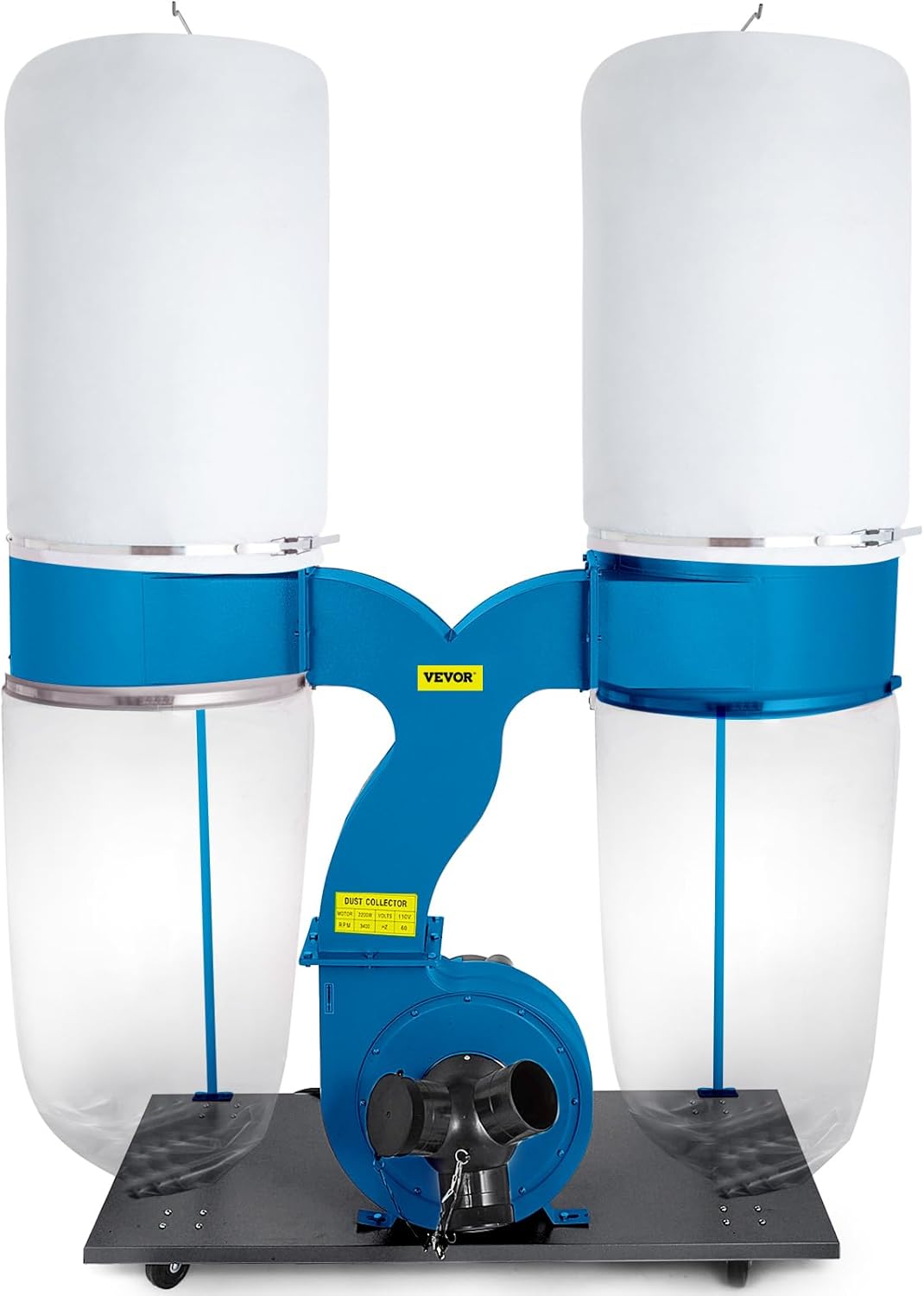 VEVOR 3HP Dust Collector with 2300 CFM Air Flow Bag Dust Collector 110V Portable Dust Collector 5 Micron Bag Filtration