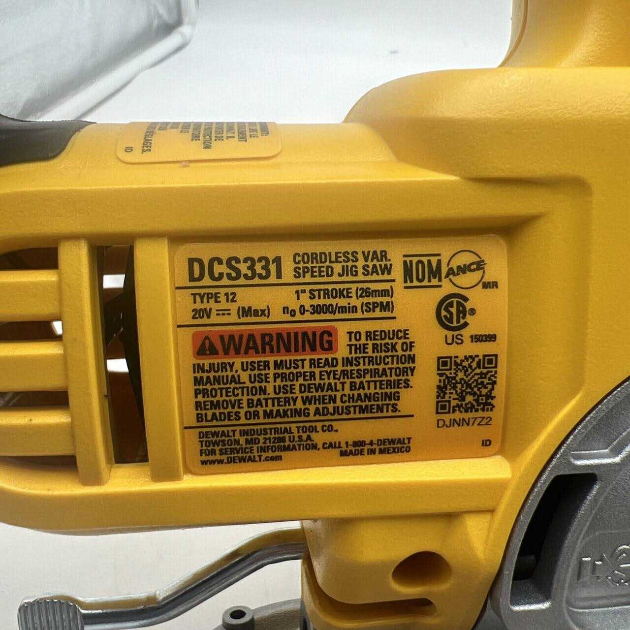 Dewalt 20V MAX Jig Saw DCS331B - Shop Hardware Tools Online Store