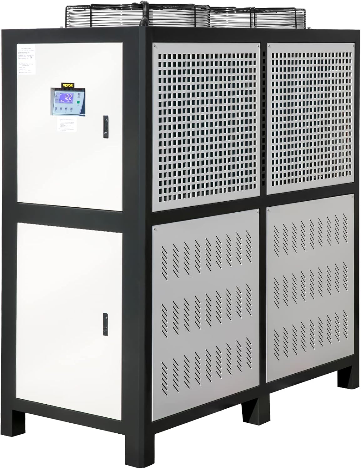 VEVOR Water Chiller 15Ton, Capacity Industrial Chiller 15Hp, Air-Cooled Water Chiller, Finned Condenser, with Micro-Computer Control, Stainless Steel Water Tank Chiller Machine for Cooling Water
