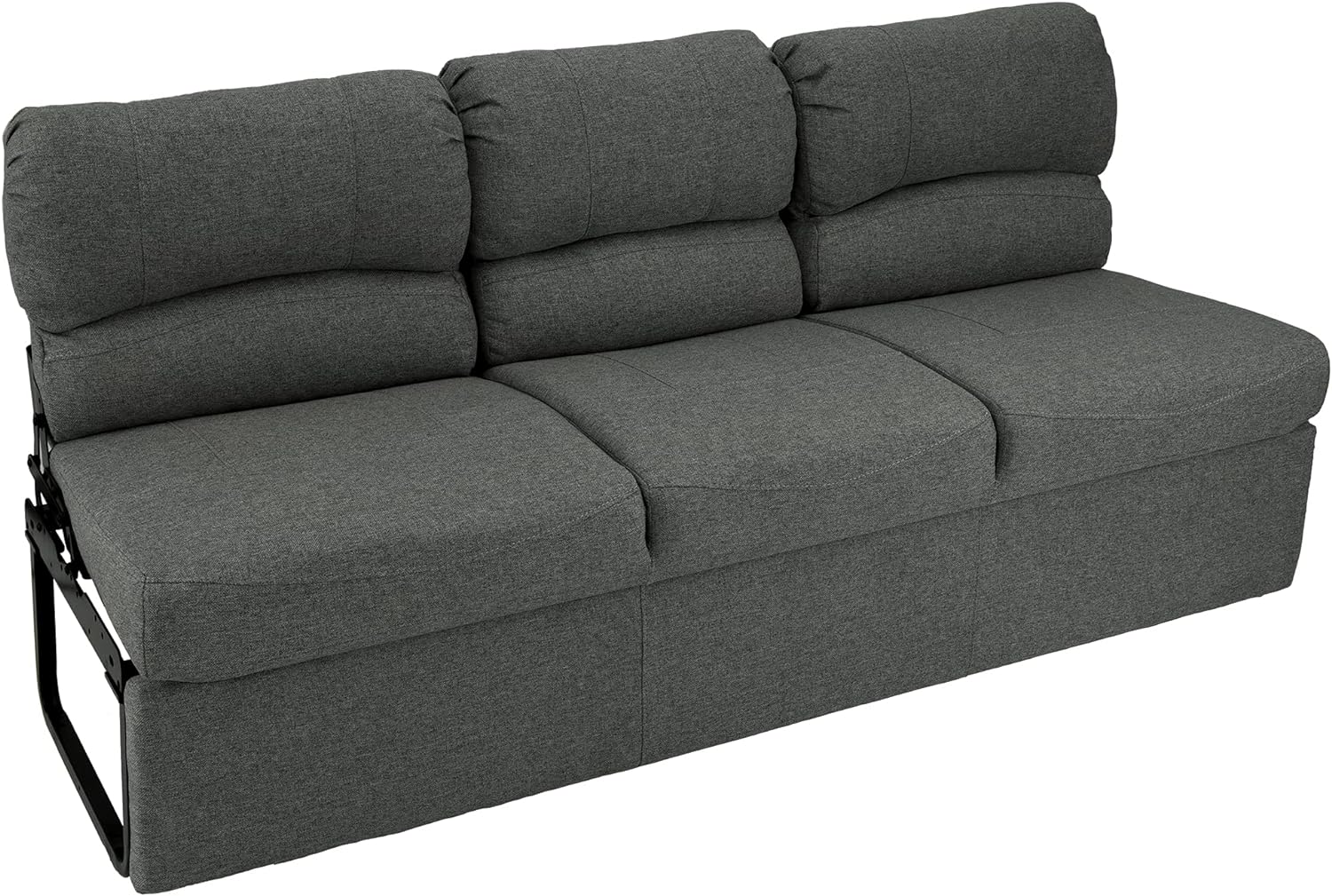 RecPro 62" RV Jackknife Sleeper Sofa with Drop-Down Console | Cloth Fabric | 2 Colors to Choose from | Furniture for RV and Camper (Fossil Cloth)