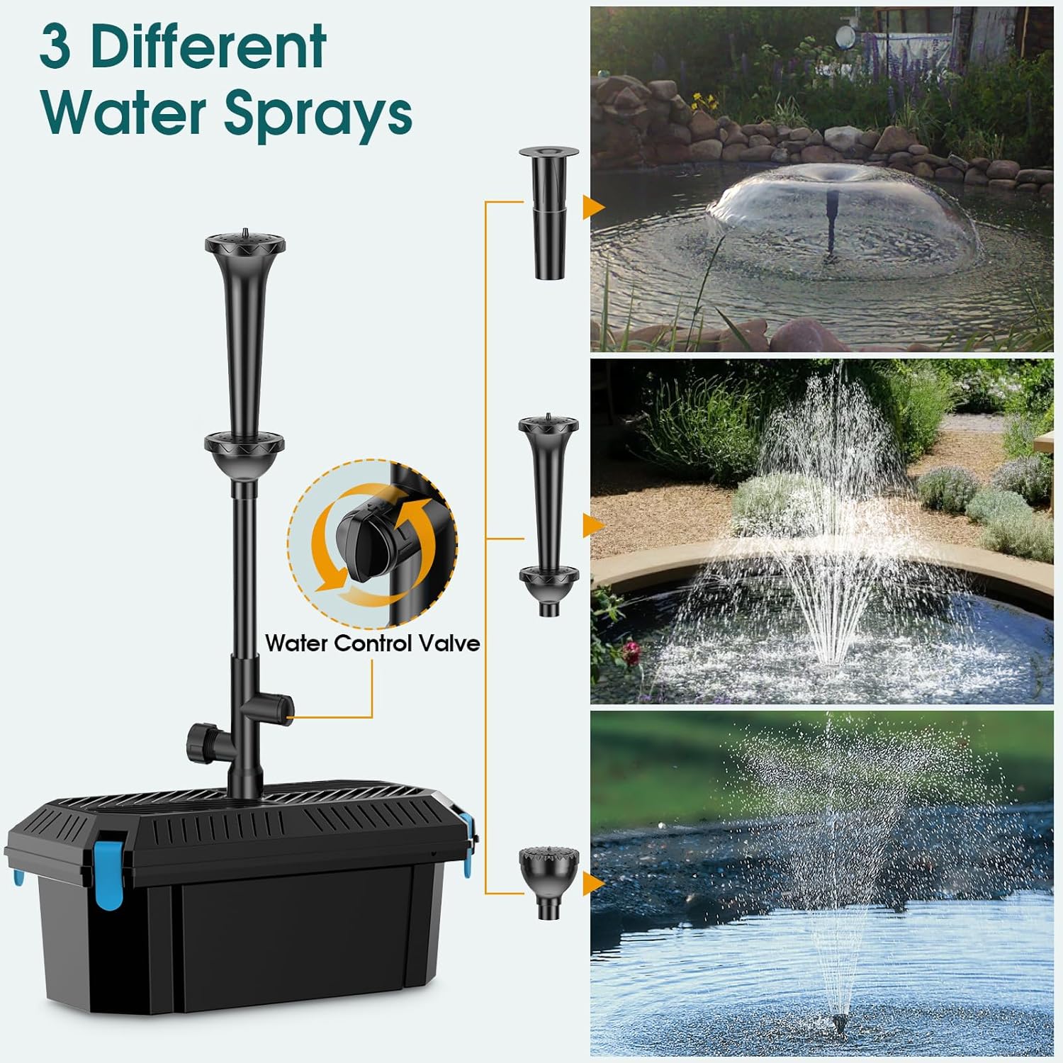 Antfraer 55W Solar Pond Filter with Water Pump, Solar Fountain Pump with Pond Filter Kit, Solar Pond Filter Box, 6.6 Clear Tubing for Outdoor Pond Garden Fountain Waterfall Water Feature