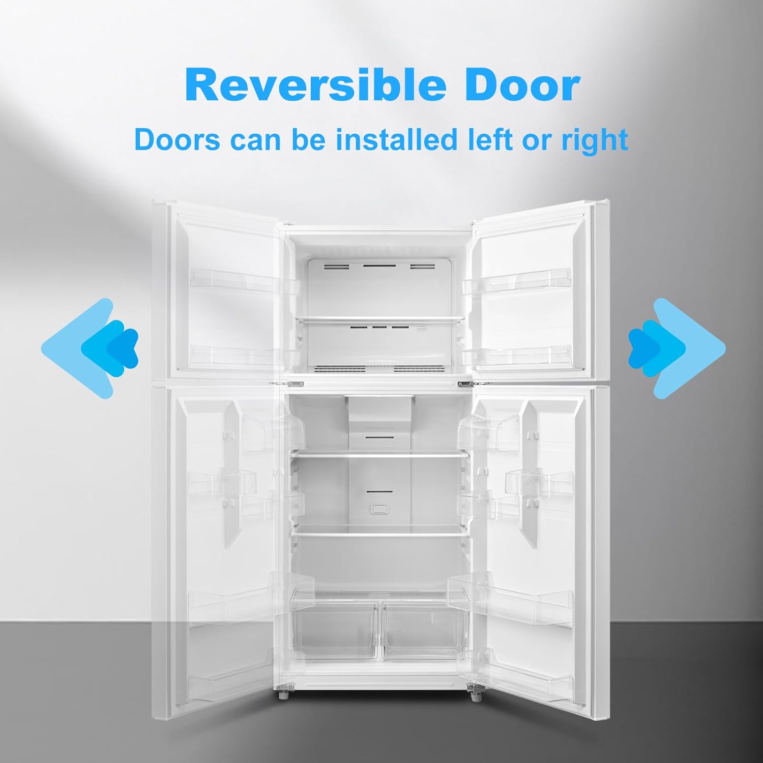 30" Top Freezer Refrigerator with 20.5 Cu.Ft Total Capacity, Freestanding 2- Door Fridge with 5.8 Cu.Ft Upright Freezer, Reversible Door, LED Light, Garage Ready, 110V, White