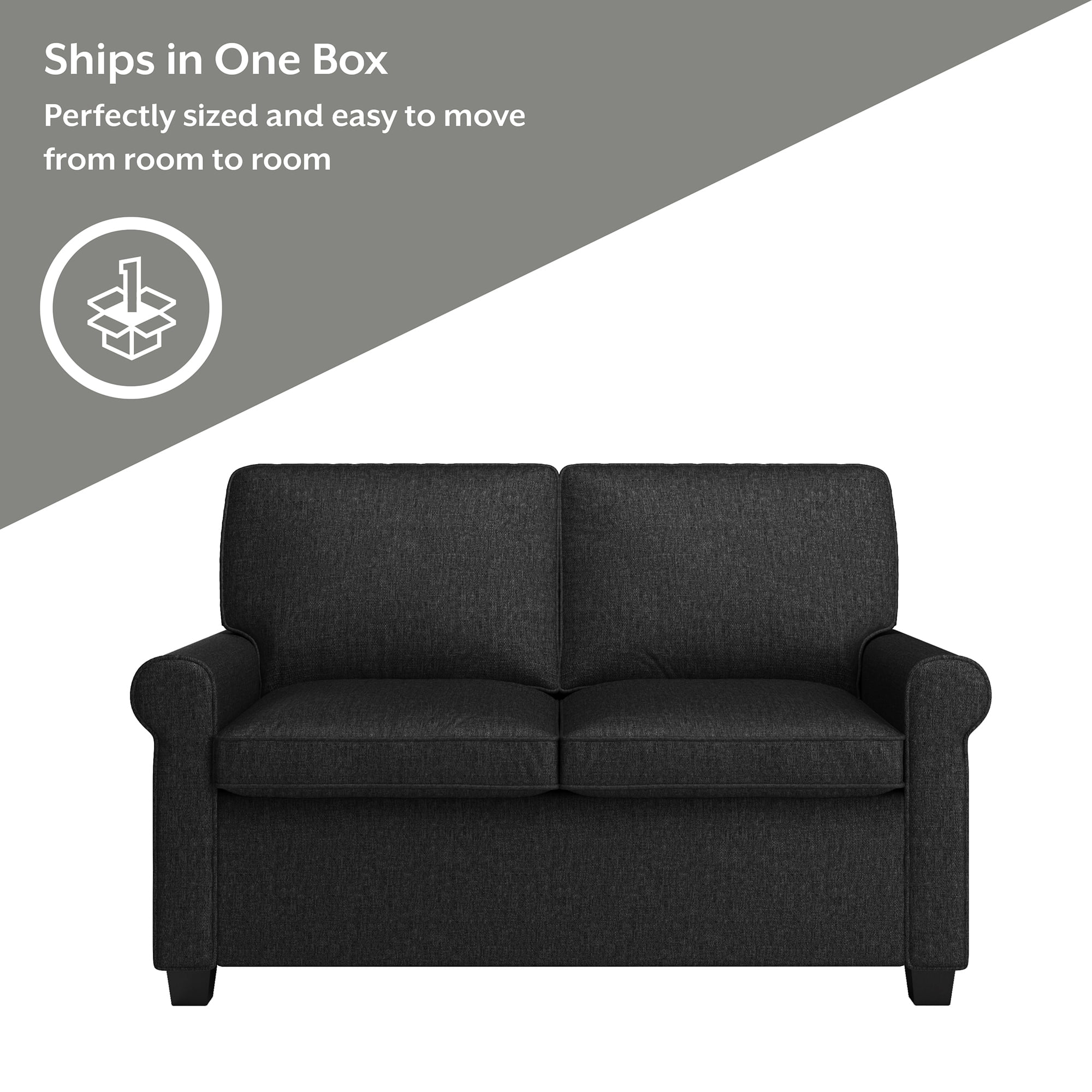 Mainstays Tatum Twin Sleeper Loveseat, Black
