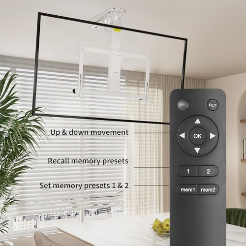 VIVO Electric Ceiling TV Mount Large Flip Down Motorized Pitched Roof VESA Mount