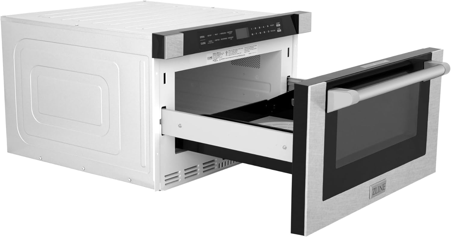 24" 1.2 Cu. Ft. Built-in Microwave Drawer with A Traditional Handle in Fingerprint Resistant Stainless Steel Silver Ul Listed