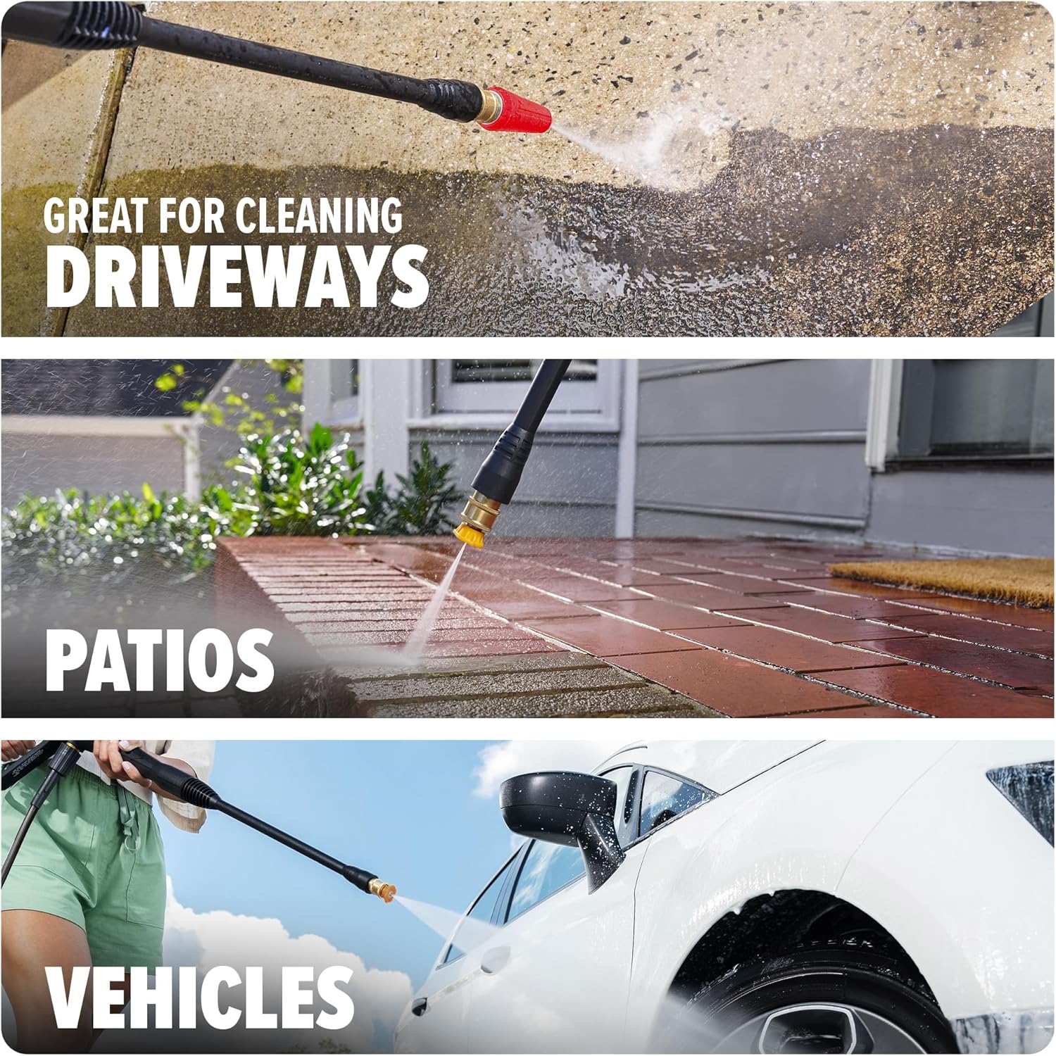 Dirt Devil Electric Pressure Washer, 1700 PSI with Included Attachments, Lightweight and Compact, High-Pressure Multi-Surface Cleaning, PD40000V, Black
