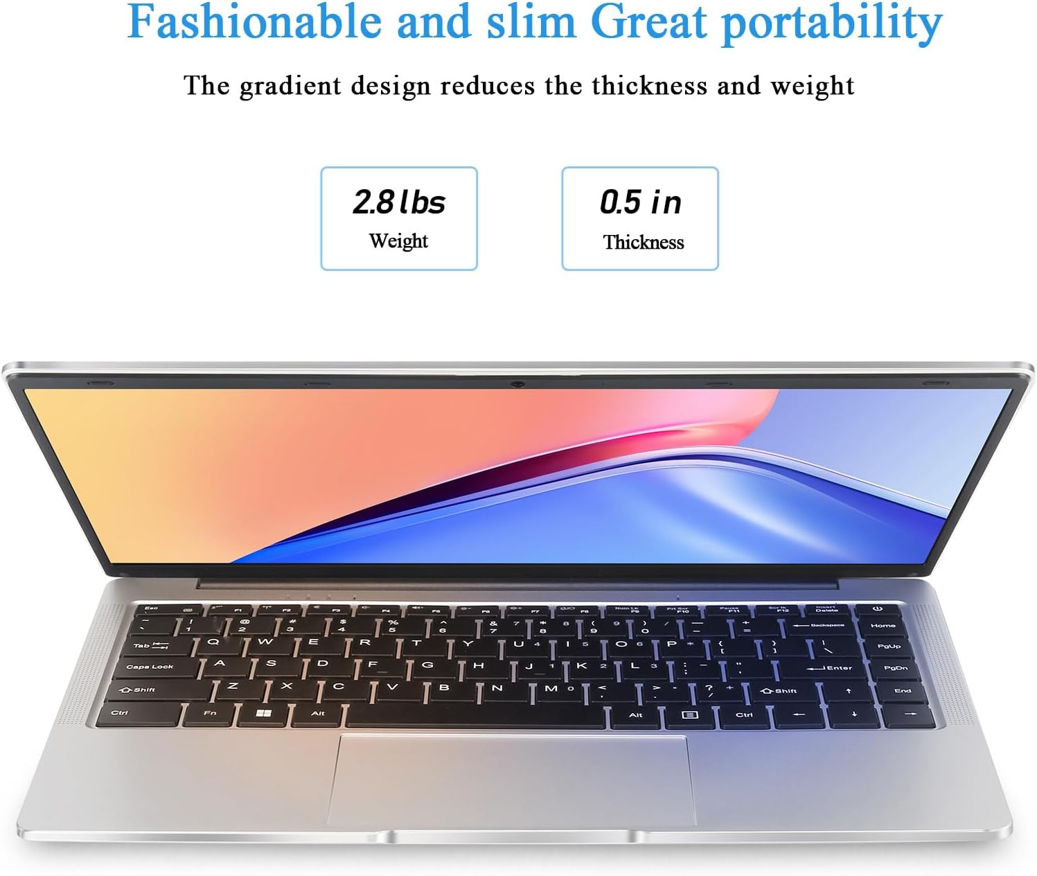 Windows Laptop Computer, 8GB DDR4 RAM, 512GB M.2 SATA SSD, 2-2.5 GHz Intel Celeron J4105 Processor, 14.1" FHD IPS LCD Screen, Mini HDMI, USB-A x2, MicroSD, Windows 11 Pro Traditional Laptop Computers