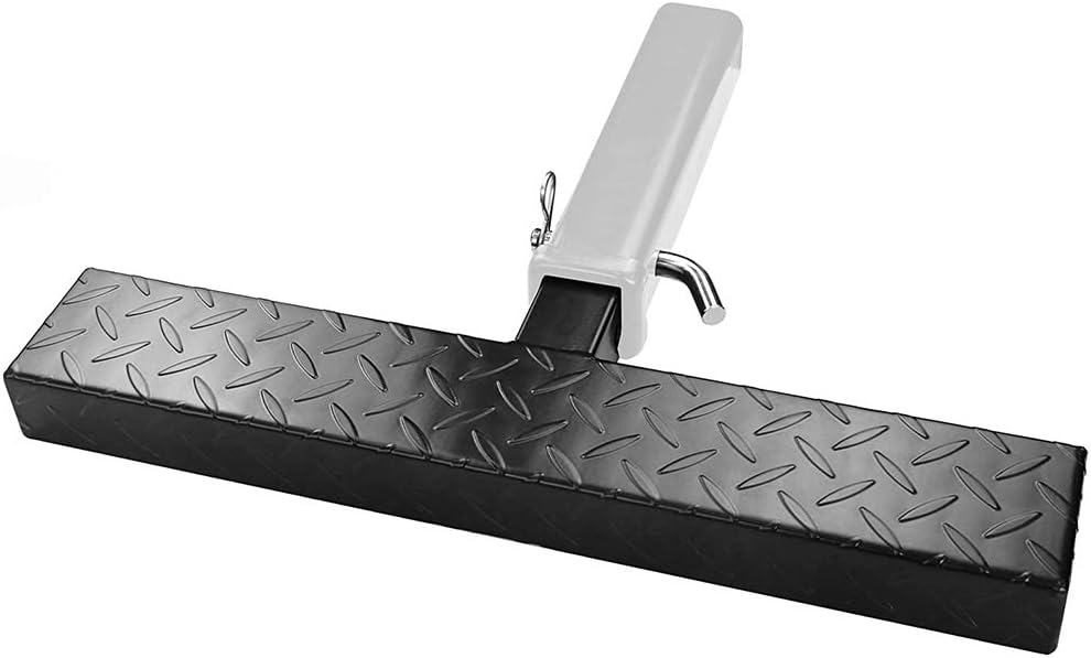 KAYCENTOP Universal Hitch Step Anti Slip and Rust Towing Bumper Guard Black Hitch Steps for Most Cars SUV Trucks Pickups with Pin Fits 2 Inch Receivers Pack of 2