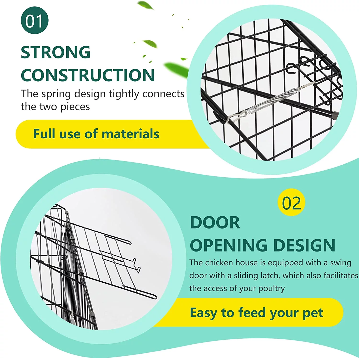 BestPet 8741 Large Metal Chicken Coop,Walk-in Poultry Cage Chicken Run Outdoor Duck Coop Chicken Pen Pet Playpen w/Door & Cover Rabbit Enclosure for Backyard Farm