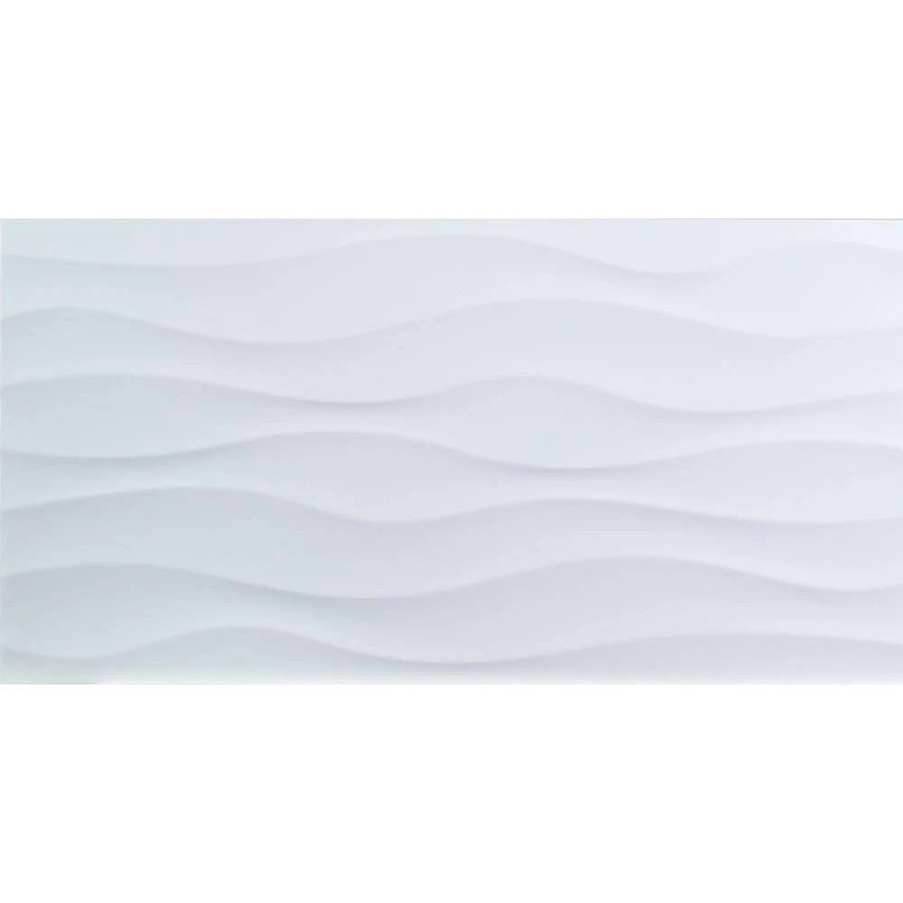 MSI Dymo Wavy White 12 in. x 24 in. Glossy Ceramic Wall Tile (16 Sq. ft./Case)