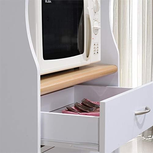 Microwave Kitchen Cart In White