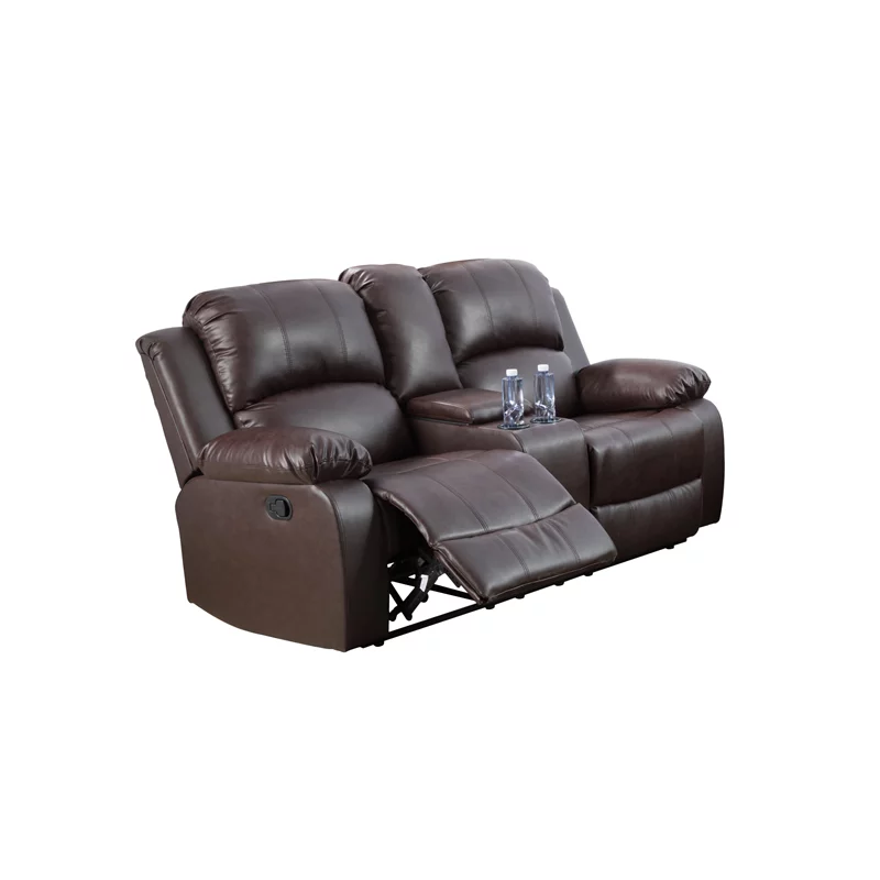 Lifestyle Furniture Provo 3-Pieces Faux Leather Recliner Sofa Set in Espresso