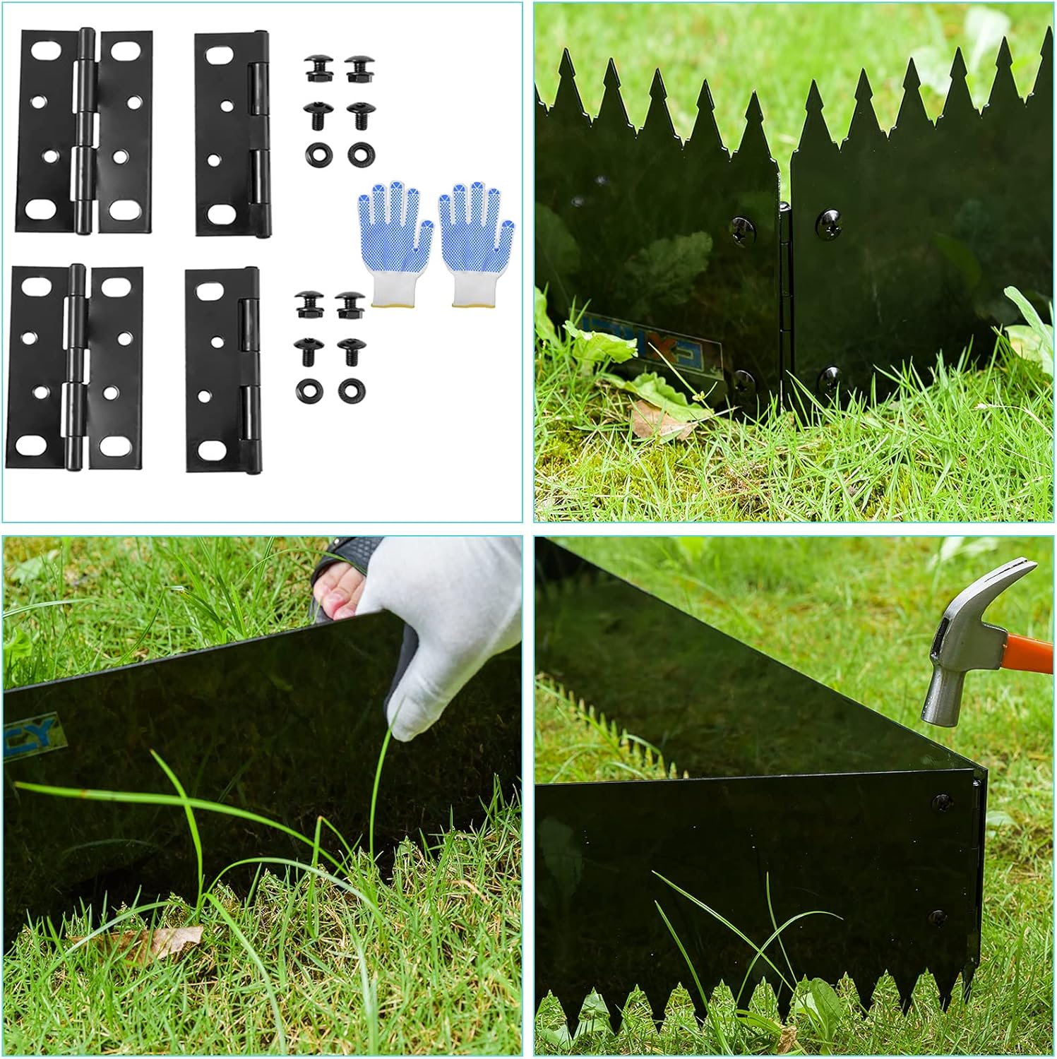CXRCY Steel Landscape Edging 4 Pack 40 inch Length, 6.4 inch Depth Hammer-in Steel Edging Border for Landscaping Lawn Garden Metal Edging Pack of 2