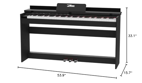 ZHRUNS Digital Piano 88 Key Weighted Keyboard,Full Size Semi Weighted Electronic Keyboard Piano,Electric Piano Keyboard with Sustain Pedal, Portable Piano Keyboard for Beginners Adults,White
