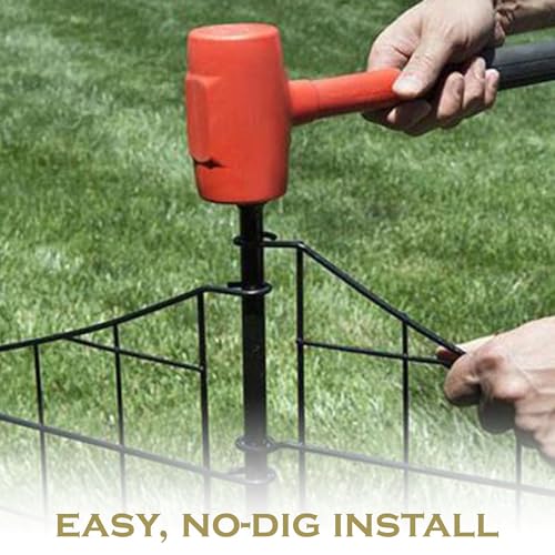 Zippity Outdoor Products WF29014 No-Dig Metal Garden Fence and Gate Bundle, 4 Panels + 1 Gate, 39" Tall, Black