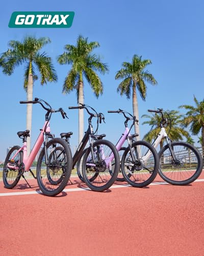 Gotrax Dolphin 26" Electric Bike, Max Range 30Miles(Pedal-assist1) & 20Mph Power by Peak 500W, 5 Pedal-Assist Levels & Front Suspension, 7-Speed&Boost Mode, City E-Bike for Adult, Step-Thru Bicycle