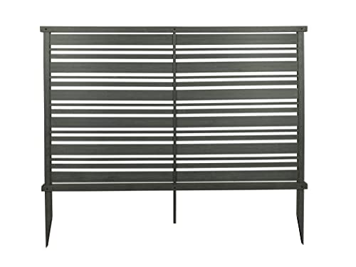 Enclo Privacy Screens EC18015 4 ft H x 5.3 ft W Fresno Outdoor Privacy Fence Screen WoodTek Vinyl No-Dig Kit 2 Panels, Charcoal