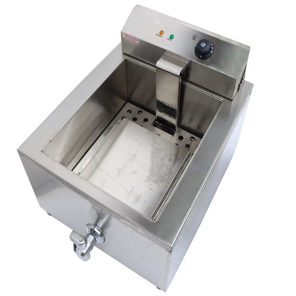 INTBUYING Funnel Cake Fryer Commercial Stainless Steel Countertop Fryer Restaurant Kitchen Shallow Funnel Cake Fryer