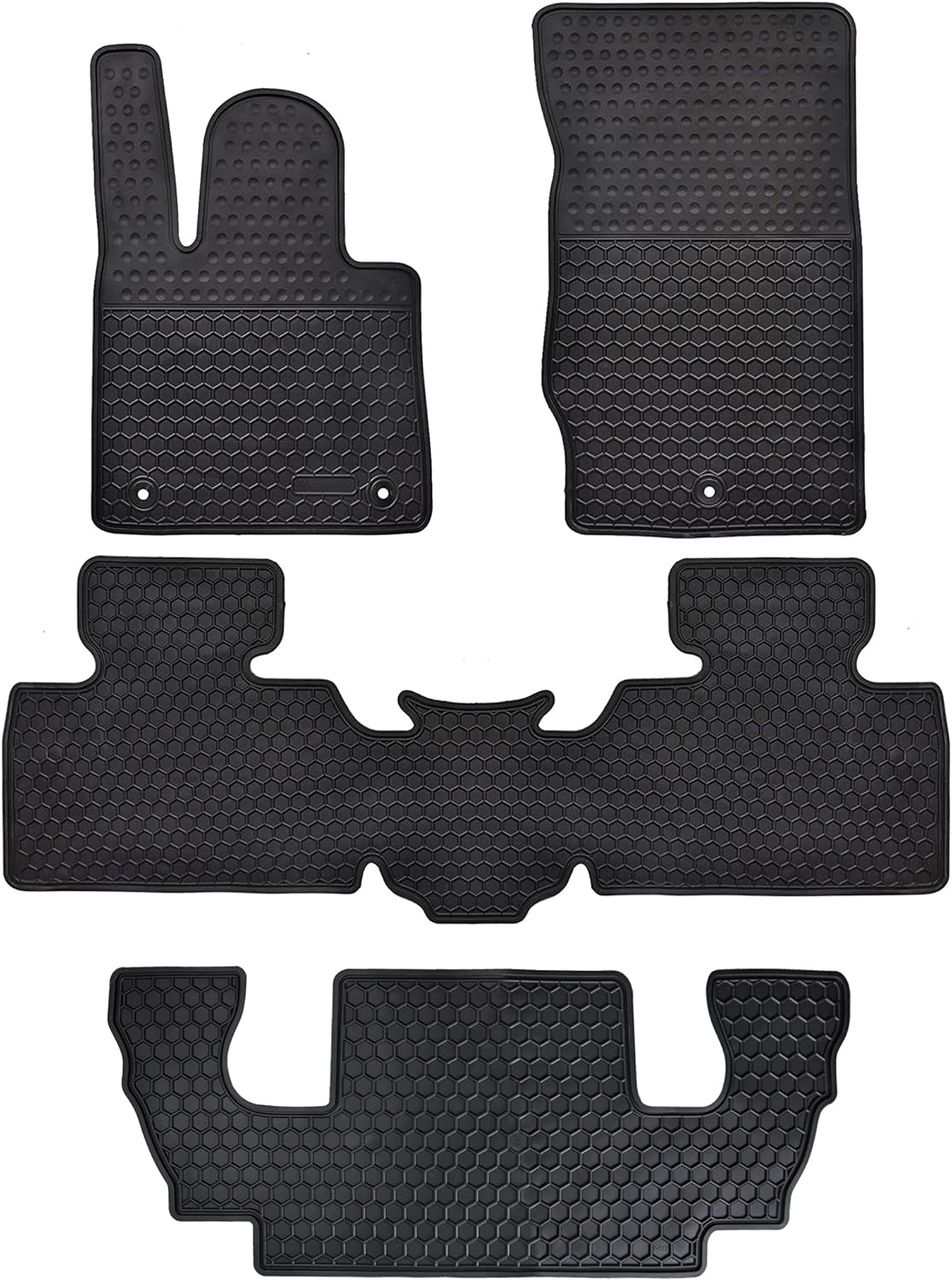 Ucaskin Car Floor Mats Custom Fit for Ford Explorer 2020 2021 2022 3 Rows Bucket Seats Only (6 Seats 6 Passengers) Odorless Washable Rubber Heavy Duty All Weather Car Floor Liner Black