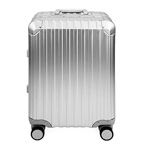 All Aluminum Luggage Suitcase 3 Sizes (20",26",29") TSA Lock Carry On Silver, Gray, Gold, Black with Cover (Silver, Double Set 20",28")