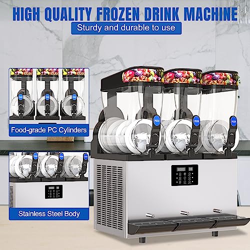 XPW Commercial Slushy Machine Commercial 110V Slushie Maker Machine 304 Stainless Steel Margarita Machines Quick Frozen Slush Machine for Bars Restaurants