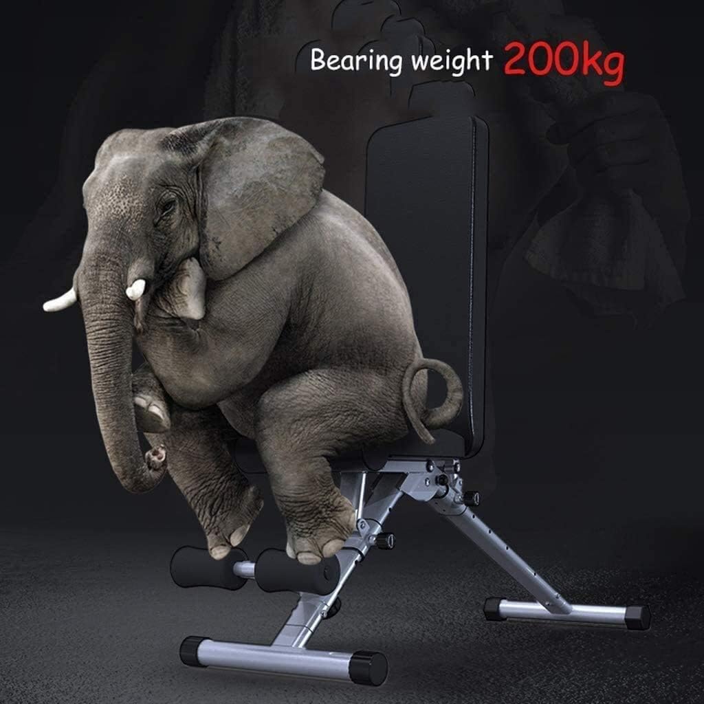 Adjustable Weight Bench Utility Gym Bench Strength Training Sit Up Bench Flat/Incline/Decline Exercise Utility Bench for Home Gym Black
