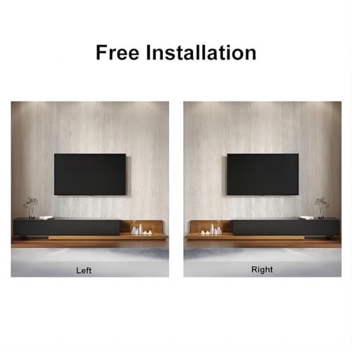 homary Wood Extendable TV Stand Crator Rectangle White and Walnut Media Console with 3-Drawer