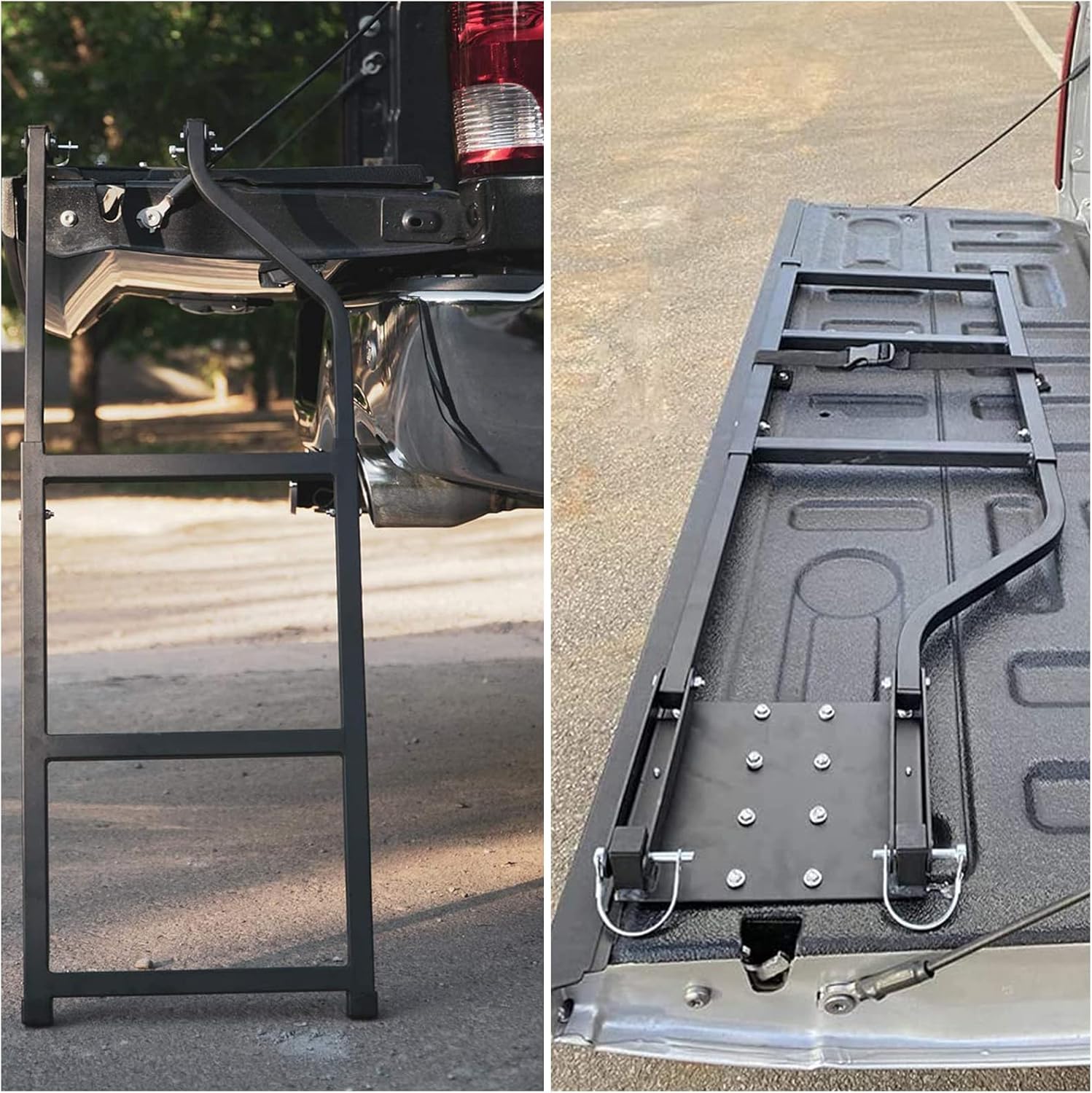 Pickup Truck Universal Fit Tailgate Ladder Truck Accessories Extension Step Ladder Easy Install Durable Steel Pack of 2