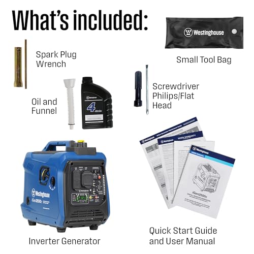 Westinghouse 2550 Peak Watt Super Quiet & Lightweight Portable Inverter Generator, RV Ready 30A Outlet, Gas and Propane Powered, CO Sensor, Parallel Capable, Long Run Time