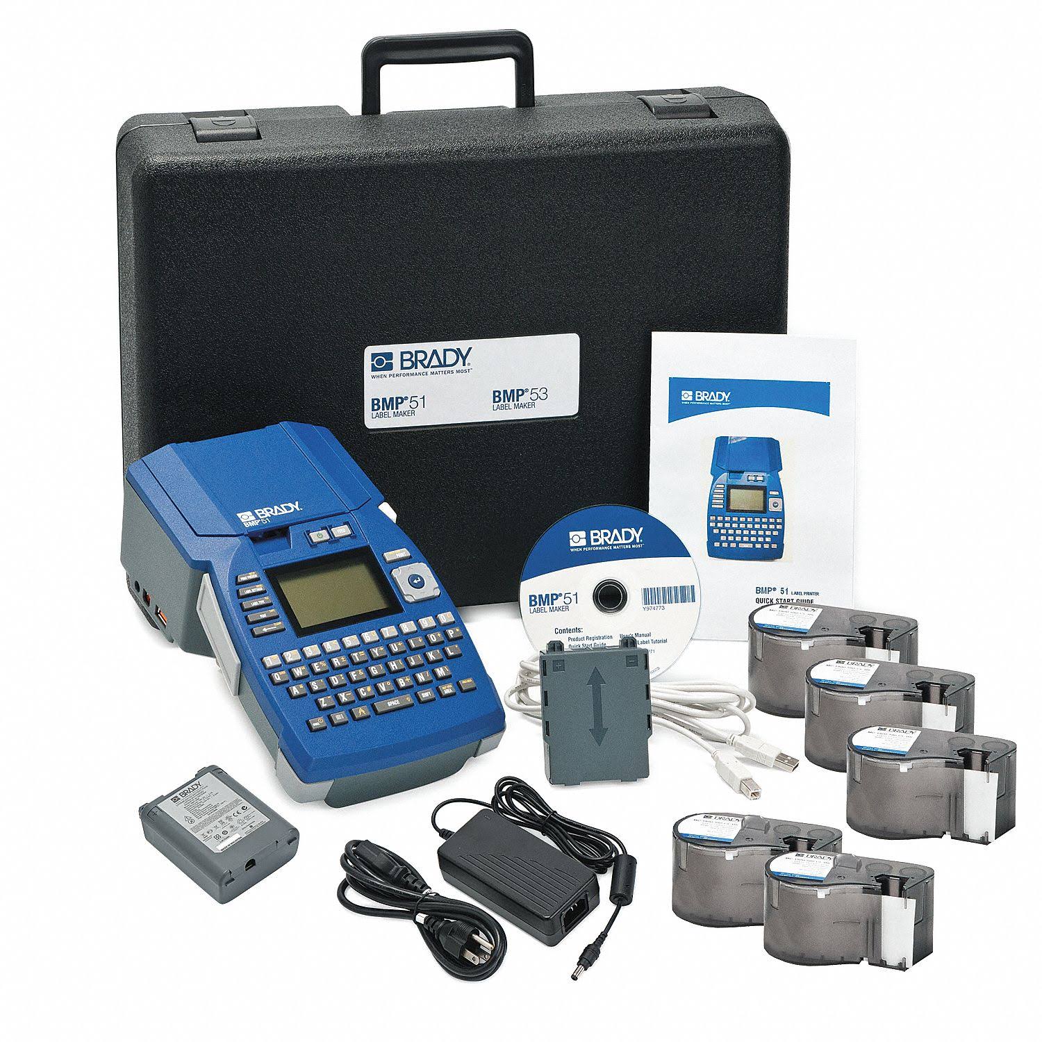 Brady, BMP51-KIT-VD, BMP51 Label Maker Starter Kit