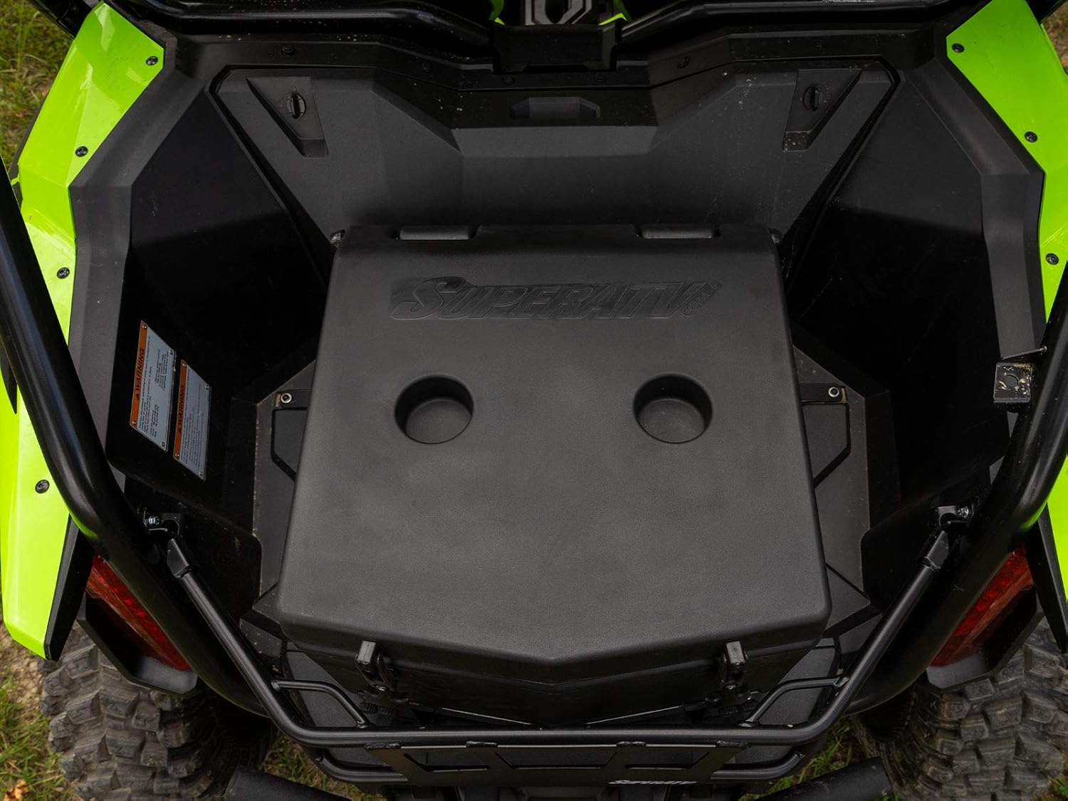 SuperATV Heavy Duty Cooler/Storage Cargo Box for 2019+ Honda Talon 1000R / 1000X | Bed Storage Box with Sealed Lid and Drain Plug | Easy Install | Insulated to Keep Drinks Cold | 30-Liter Capacity!
