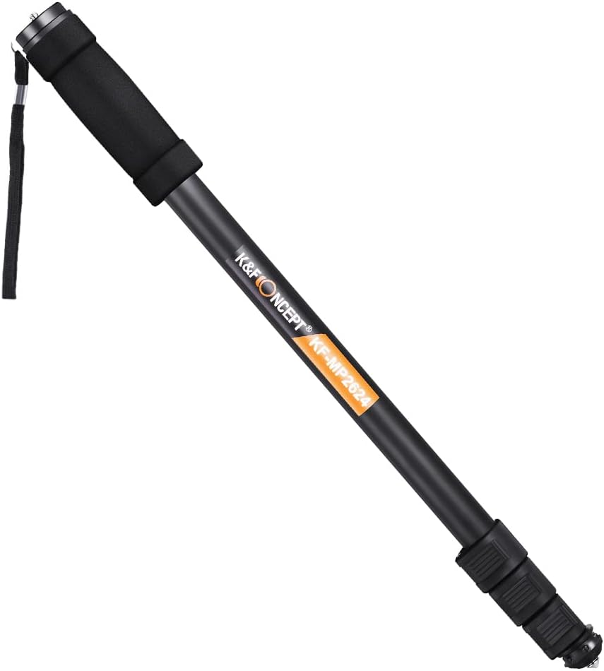 Camera Monopod,K&F Concept 4-Section 67/171CM Compact Portable Travel DSLR Monopod Unipod Stand Walking Trekking Stick Aluminum Alloy Lightweight SLR Cameras Camcorder Video