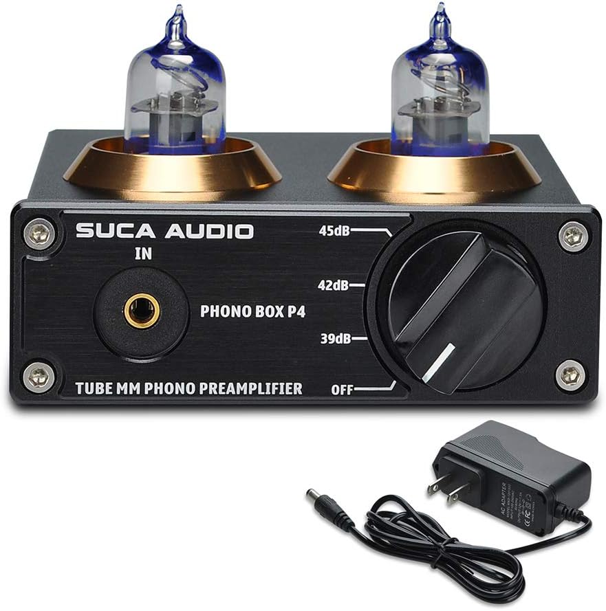 SUCA-AUDIO Phono Turntable Preamp,Mini Phono Preamp Hi-Fi RIAA MM Turntable Pre Amp Low Noise with RCA Input & Output - Compatible with LP Vinyl Recorder Players Pack of 2