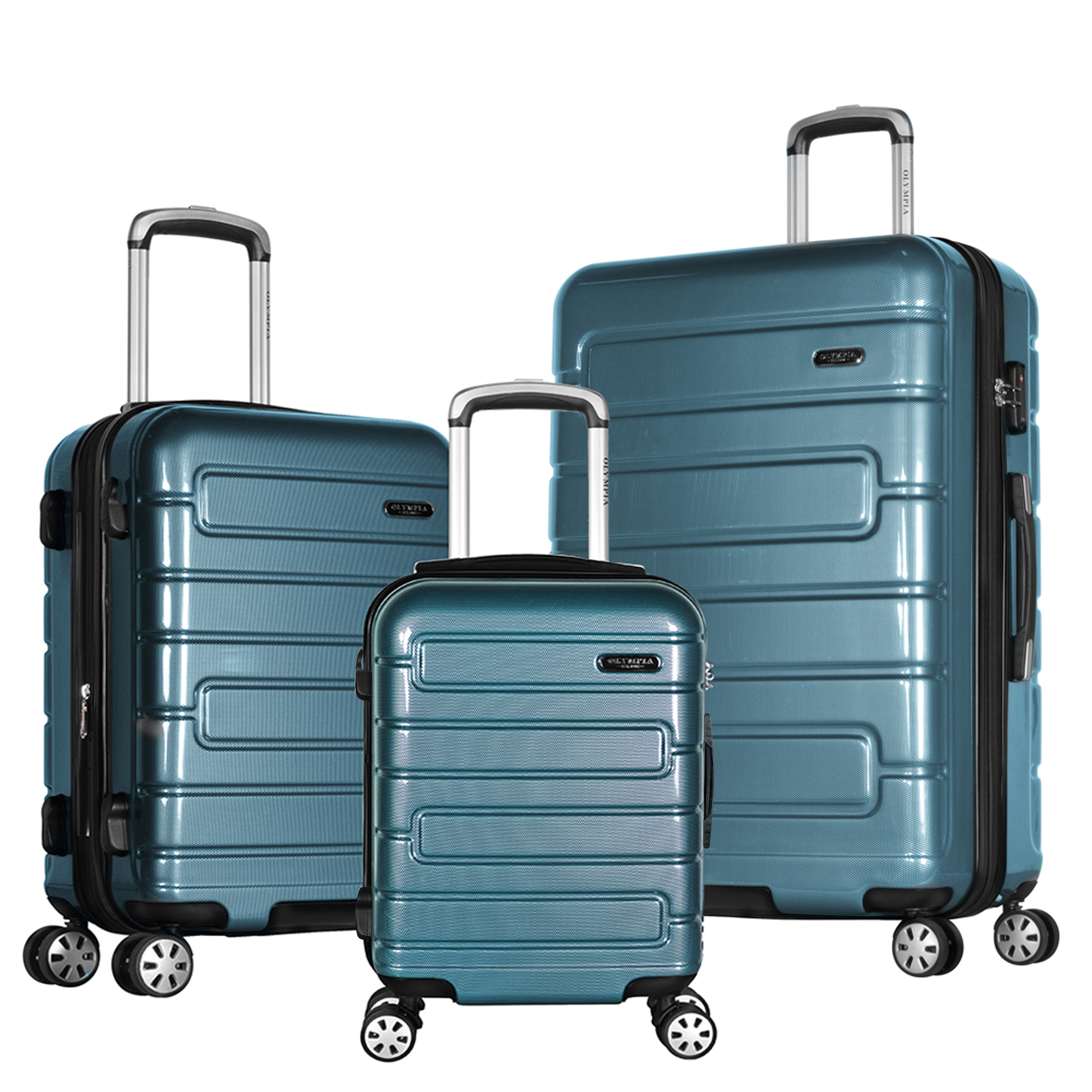 Olympia U.S.A. Nema Expandable Hardside Spinner Luggage Set w/TSA Lock, Teal