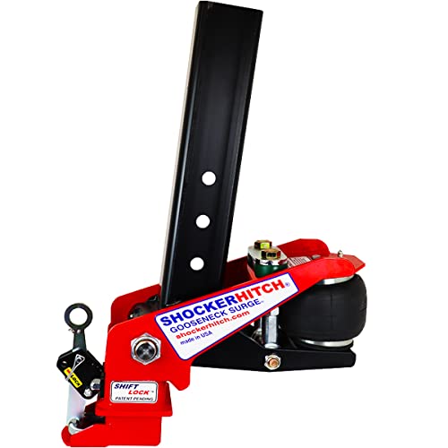 Shocker Gooseneck Air Hitch & Coupler for PJ Trailer, 4" RND AnglePin 2-5/16"Ball9 OffsetCoupler