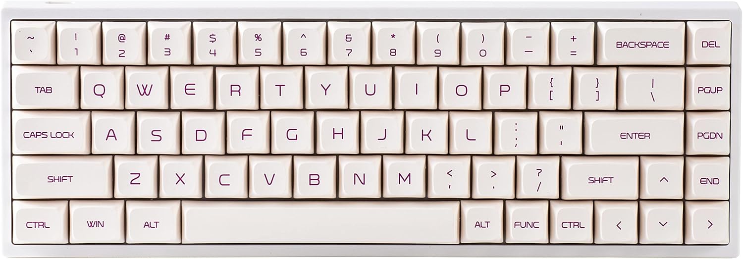 YUNZII KC68 Hot Swappable Mechanical Keyboard 68-Key Gaming Keyboard with Translucent ABS Keyboard Case, RGB Backlit for Mac/Win/Gamers (Gateron Blue Switch, Translucent Lavender)