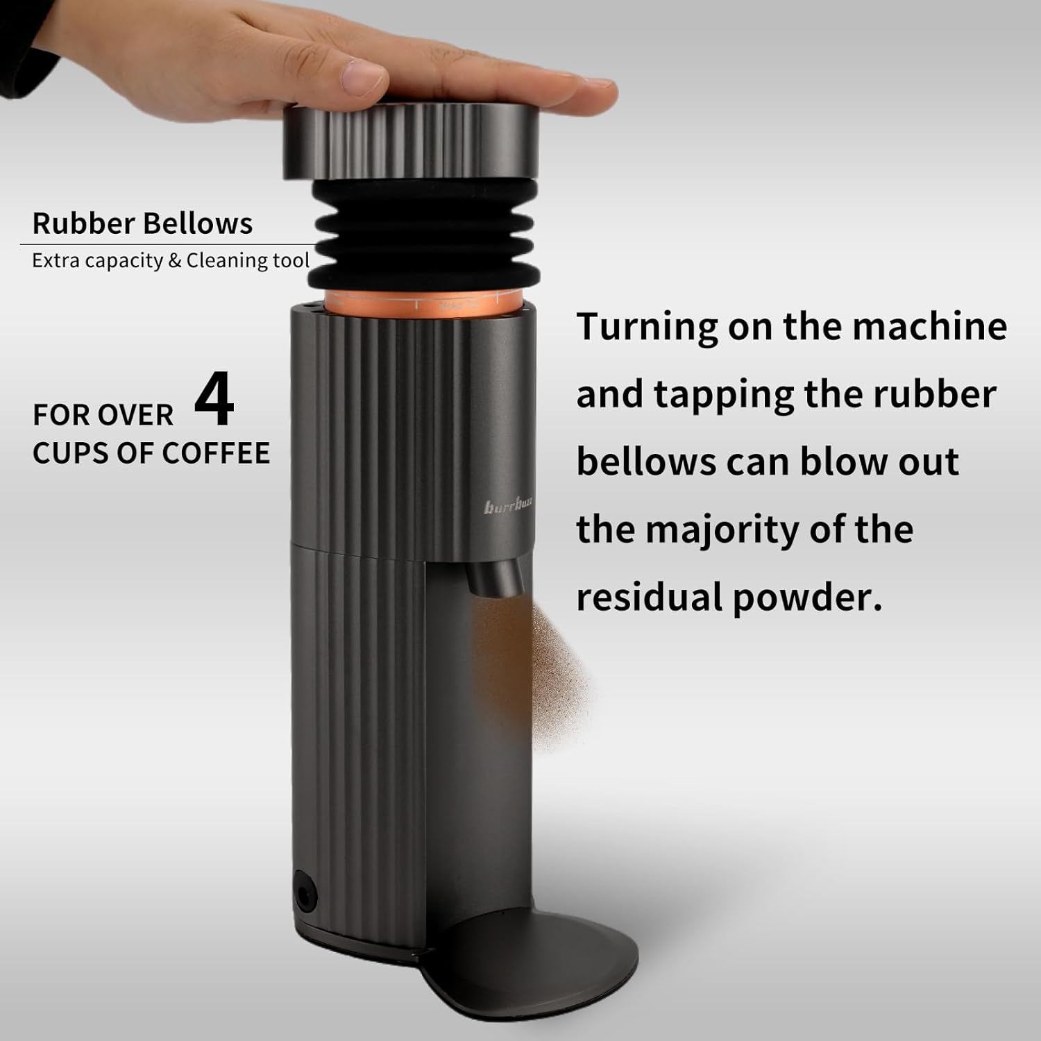 Electric Burr Coffee Grinder, Professional Espresso Grinder, Quiet Compact, 65g Single Dose, 90 Adjustable Settings, Easy to Use&Clean, Stainless-steel Burr Grinder, Great Flavor in Cold Brew