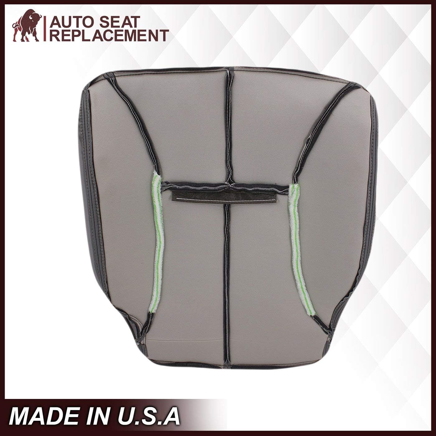 1998 1999 2000 2001 2002 Dodge Ram 1500 2500 3500 Replacement Seat Cover, Synthetic Leather Seat Cover Replacement for Dodge Ram Laramie SLT (Driver Bottom, Mist Gray (Light Gray))