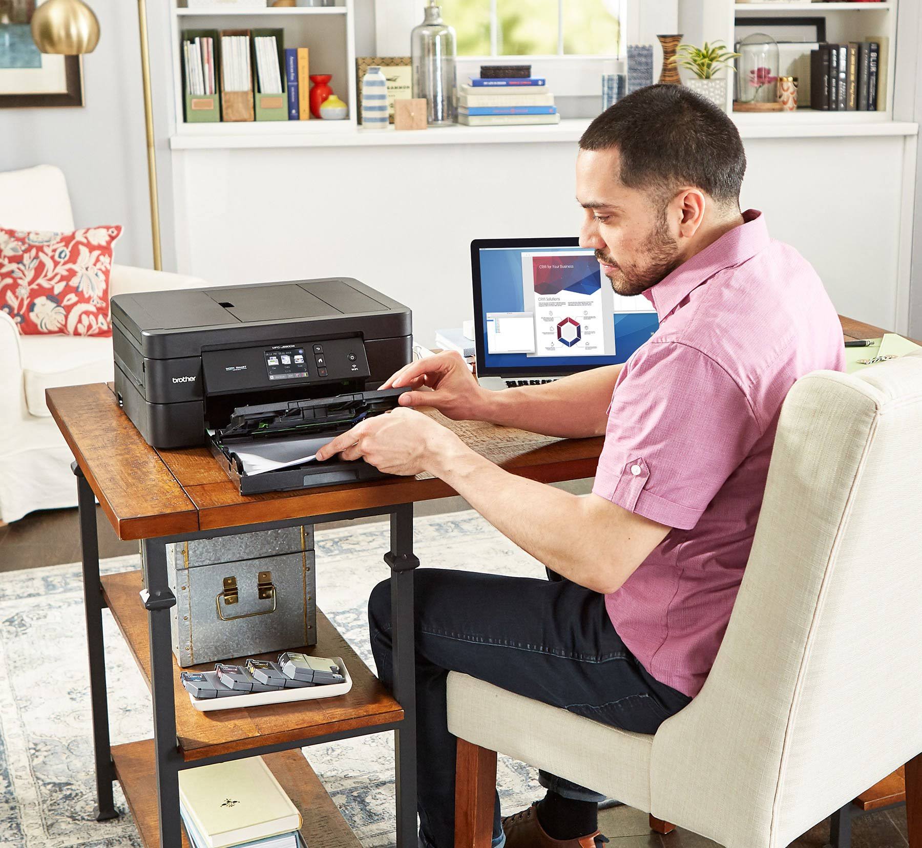 Brother - Work Smart Series MFC-J690DW Wireless All-in-One Inkjet Printer - Black