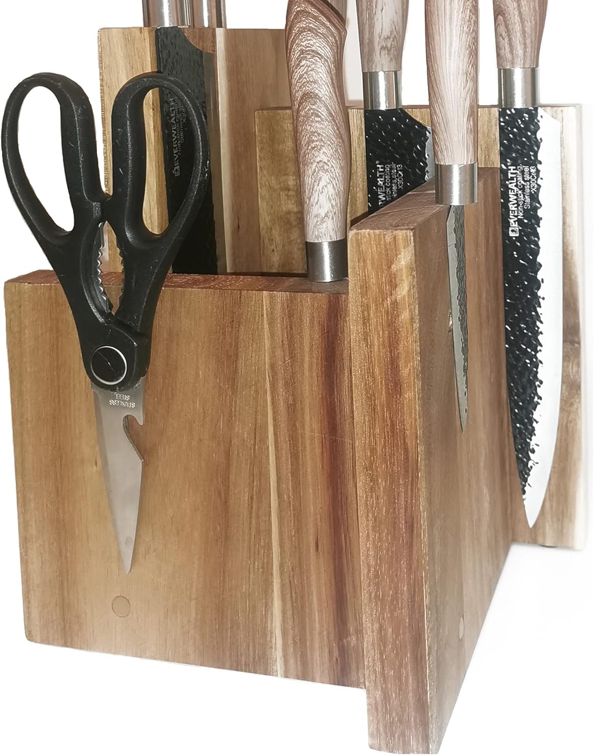 Resafy Magnetic Knife Block Knives Display Stable Board Holder Rack Magnetic Stands with Strong Enhanced Magnets on Both Sides Anti-slip Feet