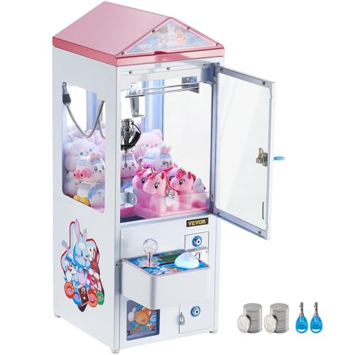 VEVOR Claw Machine, 0-3” Jaw Diameter 0-5” Jaw Lifting, Crane Prize Grabber Commercial Arcade Game Toys, Cool Fun Grab-and-Win Machine w/Light and Sound, Dispenser Vending Toy for Kids,Boys &Girls