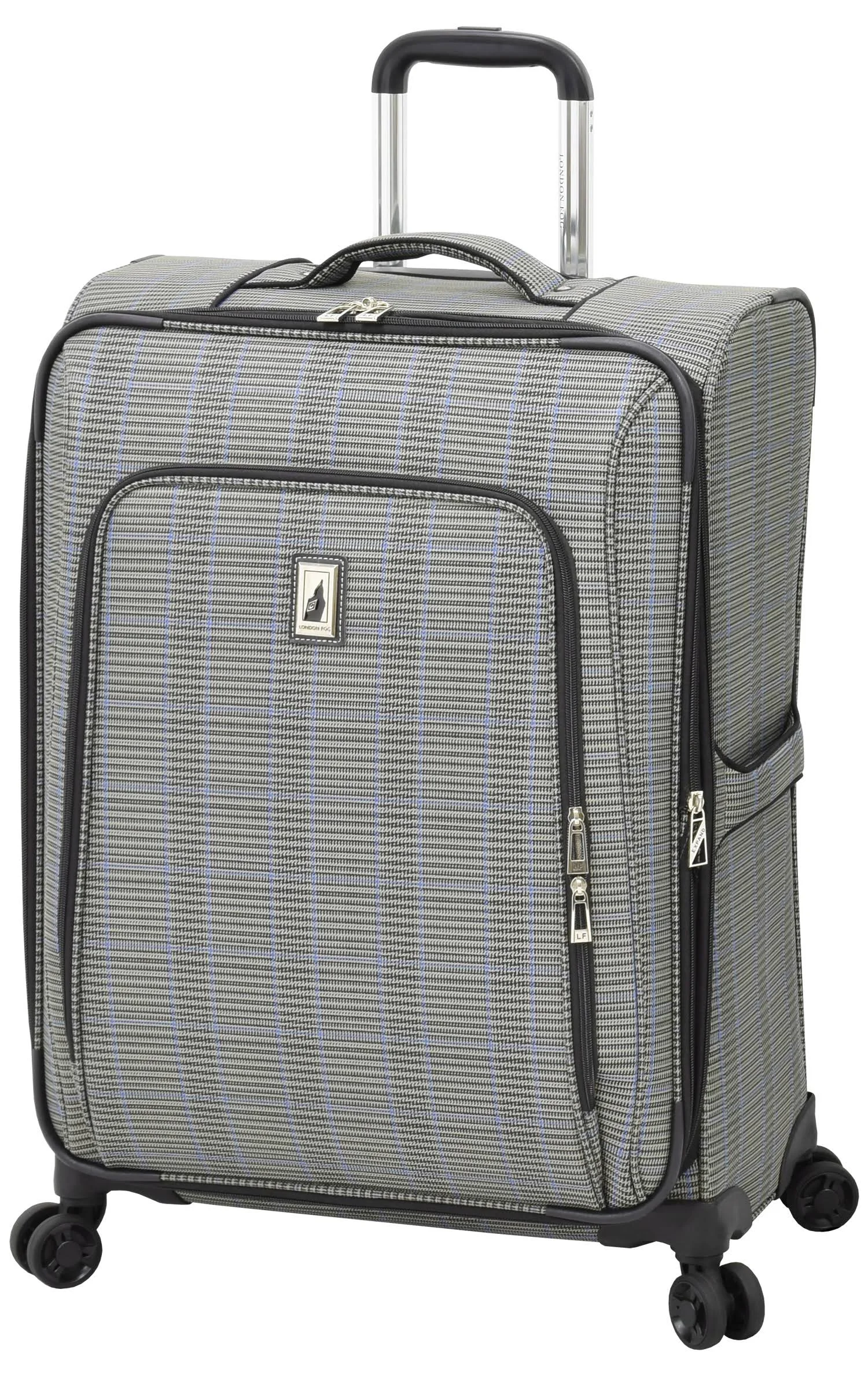 London Fog Knightsbridge II 25x22 Expandable Spinner (Grey Sapphire Plaid)